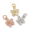 Brass Cubic Zirconia Pendants KK-K349-20-1