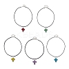 Transparent Electroplate Glass Pendant Necklaces NJEW-MZ00040-1