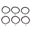 6Pcs Natural Lava Rock Beads Stretch Bracelets BJEW-JB11992-2