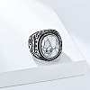 304 Stainless Steel with Natural Howlite Finger Rings for Men FS-WG44E14-06-2