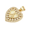 Brass Micro Pave Cubic Zirconia Pendants KK-P323-11D-G02-2