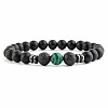 Round Synthetic Malachite Beaded Stretch Bracelets for Women Men XP2963-4-1