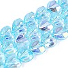 Electroplate Transparent Glass Beads Strands EGLA-N056-01A-04-1