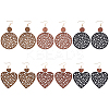 6 Pairs 6 Styles Wood Dangle Earrings with Iron Earring Pins EJEW-AN0004-60-1