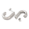 Non-Tarnish 304 Stainless Steel Oval Stud Earrings EJEW-Z022-26P-2