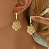 Elegant 201 Stainless Steel Sunflower Dangle Earrings EB0888-1