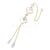 Iron Rhombus & Natural Quartz Crystal Suncatchers HJEW-F025-04G-03-3