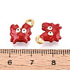 Ion Plating(IP) 304 Stainless Steel Enamel Pendants STAS-N114-13B-G-3