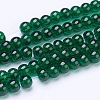 1 Strand Dark Green Transparent Crackle Glass Round Beads Strands X-CCG-Q001-4mm-17-2