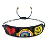 Heart & Rainbow & Smiling Face Loom Pattern MIYUKI Seed Beads Bracelets for Women BJEW-C011-44-2