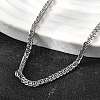 3MM 304 Stainless Steel Wheat Chain Necklaces for Men STAS-V011-03D-P-2