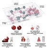 50Pcs 7 Styles Christmas Painted Wood Beads Set WOOD-FS0002-44-4