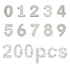 200Pcs 10 Style 201 Stainless Steel Charms STAS-SC0003-40-1