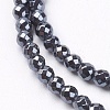 1Strand Grade A Non-Magnetic Synthetic Hematite Beads Strands X-G-S086-3mm-3