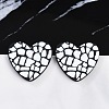 Heart Acrylic Printed Stud Earrings for Women EJEW-G418-01F-1