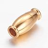 Barrel 304 Stainless Steel Magnetic Clasps with Glue-in Ends STAS-I045-15G-1