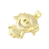 Rack Plating Brass Cubic Zirconia Pendants KK-S380-30G-01-2