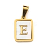 PVD Vacuum Plating 304 Stainless Steel Pave Natural White Shell Pendants STAS-S130-03G-E-1