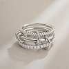 Brass Micro Pave Cubic Zirconia Finger Rings FS-WG6545E-06-1
