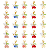 25Pcs 5 Colors Rose Butterfly Resin Pendant Decoration HJEW-PH02310-1