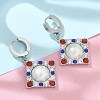 304 Stainless Steel Rhombus Hoop Earrings EJEW-A119-11P-2