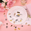 50Pcs 5 Colors Flower Alloy Snap Lock Clasps FIND-GL0002-03-5