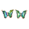 Brass Pave Faceted Glass Connector Charms FIND-Z020-03S-1