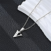 201 Stainless Steel Crystal Rhinestone Initial Pendant Necklaces FS-WG28760-24-1