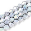 Anti-Tarnish Electroplate Glass Beads Strands GLAA-T025-8mm-12B-1