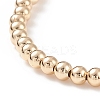5Pcs 5 Colors Alloy Enamel Smiling Face & Brass & Glass Beaded Stretch Bracelets Set for Women BJEW-JB08774-6