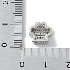 Rack Plating Brass Micro Pave Clear Cubic Zirconia Beads KK-A220-03P-3