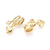 Brass Micro Pave Clear Cubic Zirconia Pendants X-KK-T075-88G-2