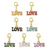 8Pcs 8 Colors Alloy Enamel Pendant Decorations HJEW-FS00084-1