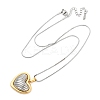 304 Stainless Steel Two Tone Pendant Necklaces for Women NJEW-S445-01B-GP-5