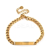 304 Stainless Steel Curb Chains Link ID Bracelets BJEW-K265-03G-4