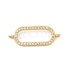 Brass Micro Pave Clear Cubic Zirconia Oval Ring Connector Charms KK-I360-048G-1