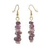 Natural Amethyst Chip Beaded Dangle Earrings EJEW-JE04788-05-3