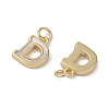 Brass Pave Shell Letter D Charms KK-G497-11G-2