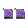 Rainbow Color Alloy Pendants for Teachers' Day PALLOY-S180-290-NR-2