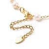 201 Stainless Steel Cross Link Bracelet with Natural Pearl Beaded Chains for Women X-BJEW-JB08543-6