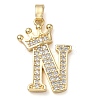 Rack Plating Brass Micro Pave Cubic Zirconia Pendants KK-D535-01N-RS-1