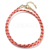 Polyester Cord Braided Necklace Makings MAK-L043-03G-29-1