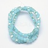 Imitation Jade Faceted Cube Half Rainbow Plated Electroplate Glass Beads Strands EGLA-E041-2mm-HR07-3