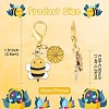 10Pcs 2 Styles Alloy Enamel Bee with Flower Pendant Decorations HJEW-FS00061-4