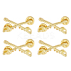 2 Pairs Army Cavalry Swords Zinc Alloy Brooches AJEW-FH0006-46-1