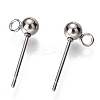 Non-Tarnish Original Color 304 Stainless Steel Ball Post Stud Earring Findings X-STAS-C018-23P-02-1
