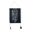 Polyester Woven Net/Web with Feather Pattern Wall Hanging Tapestry AJEW-M216-01D-2