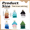 12Pcs 6 Colors Polycotton Tassel Pendant Decorations FIND-LP0007-27B-2