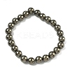 Natural Gold Pyrite/Golden Pyrite Beads Strands X-G-G459-B01-8mm-3