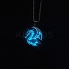 Alloy Resin Luminous Dragon Pendant 201 Stainless Steel Box Chain Necklaces FS-WG868F4-02-1